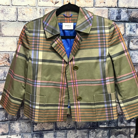Never worn Akris Plaid Jacket Size 4 - Picture 2 of 9